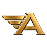 Luxury aviation-inspired logo of AVIGO Watch Company in gold.