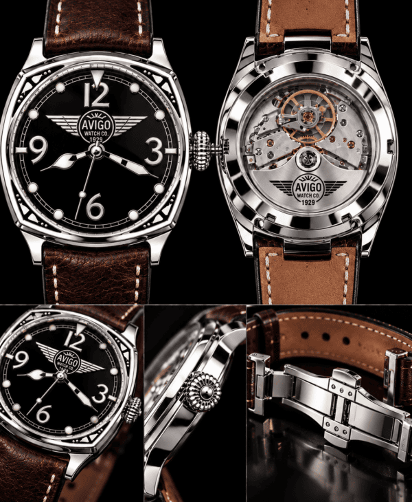 AVIGO 1929 – 904L Stainless Steel Commission Reservation Leather Bracelet