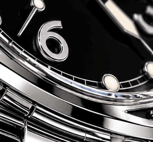 Detailed view of AVIGO luxury watch with aviation inspired design 