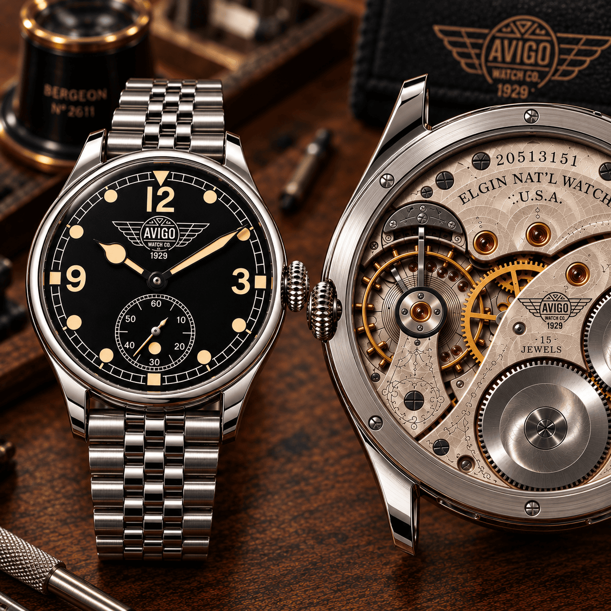AVIGO luxury watch with aviation inspired design and heritage craftsmanship 